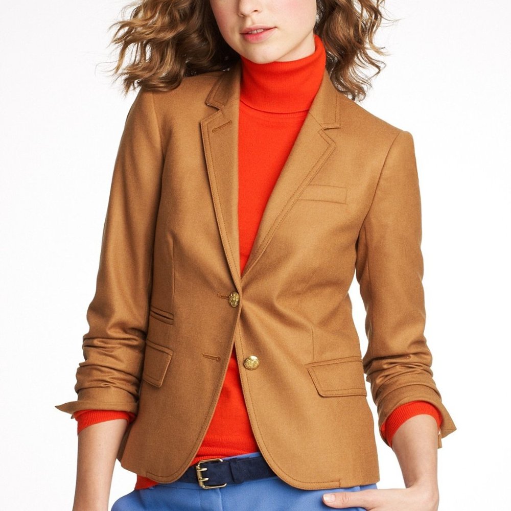 J Crew Camel Wool Schoolboy Blazer 4